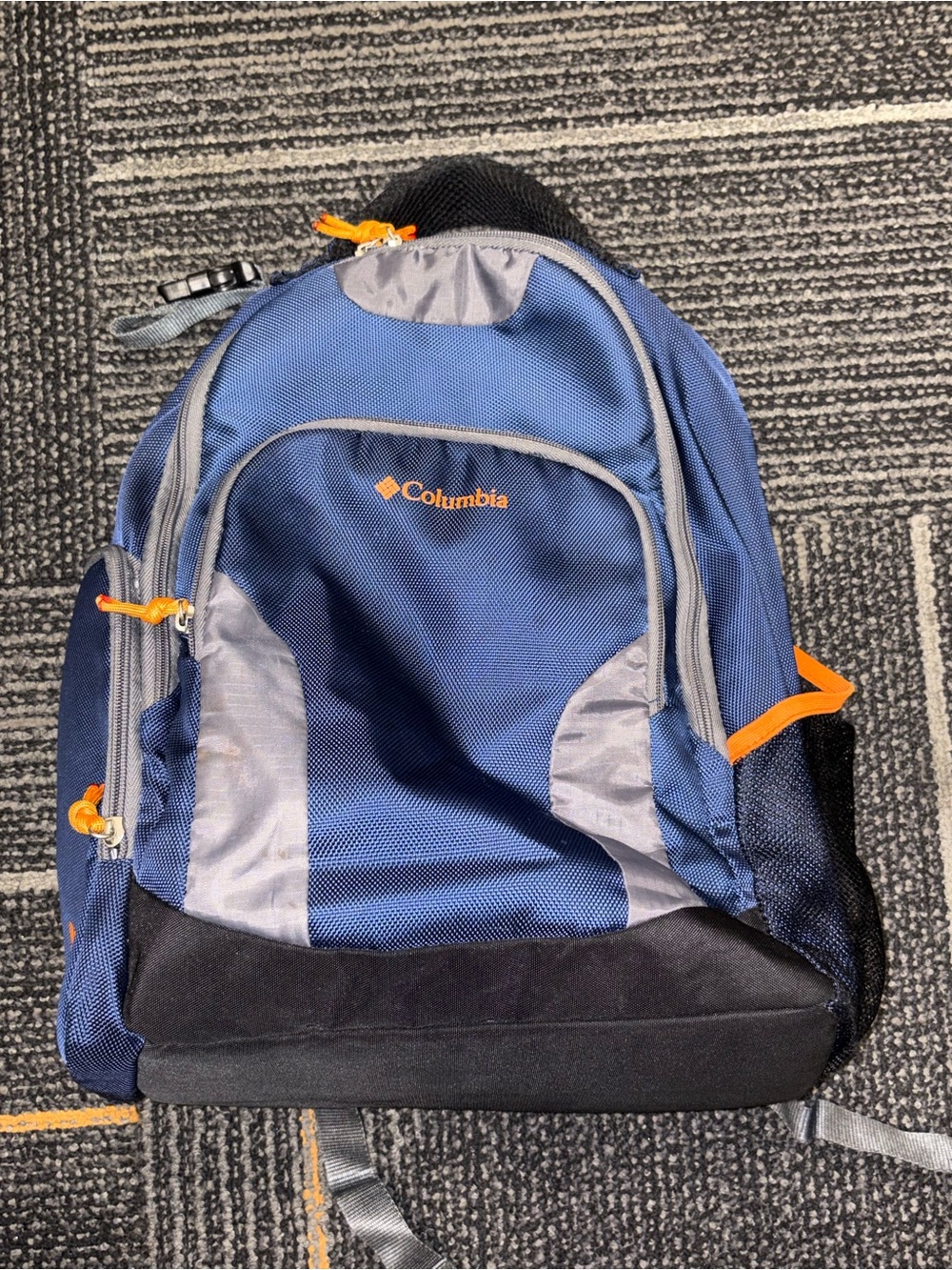 Columbia Summit Rush Navy and Gray Backpack with Orange Accents